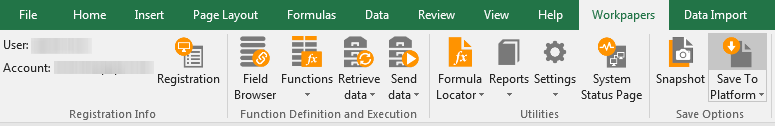 Screen capture showing how to add a workpaper to the platform.